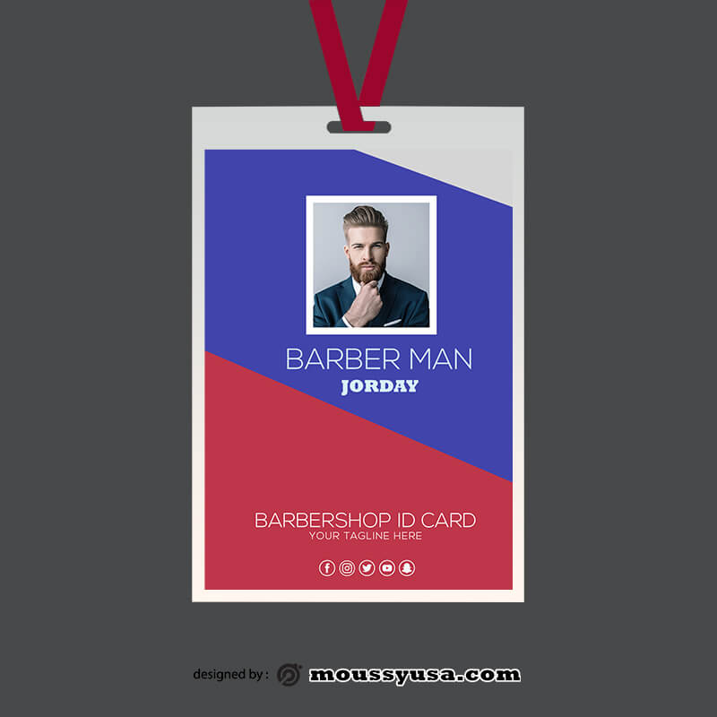 PSD Barbershop ID Card Template