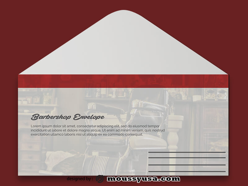 PSD Template For Barbershop Envelope