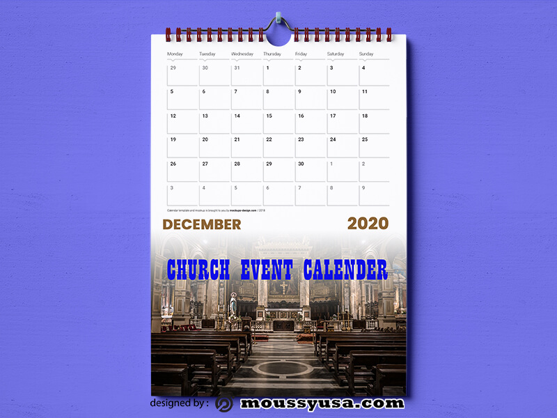 PSD Template For Church Event Calender