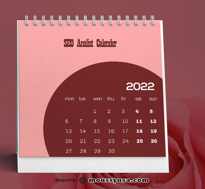 PSD Template For SEO Calender