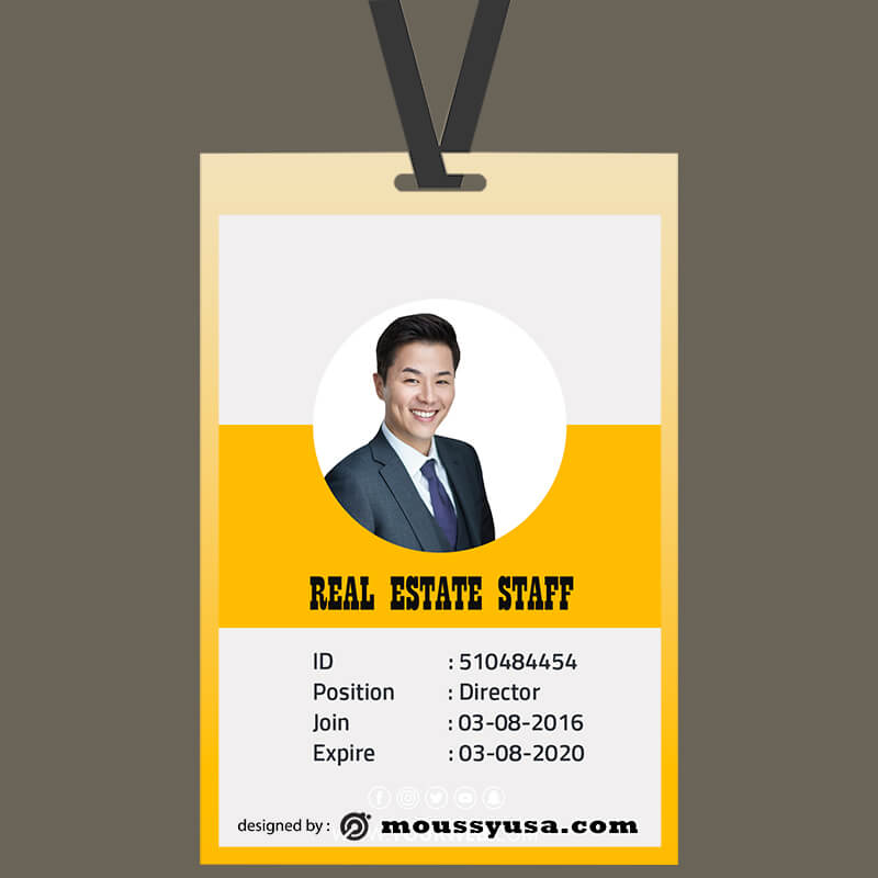 Real Estate ID Card Template Sample