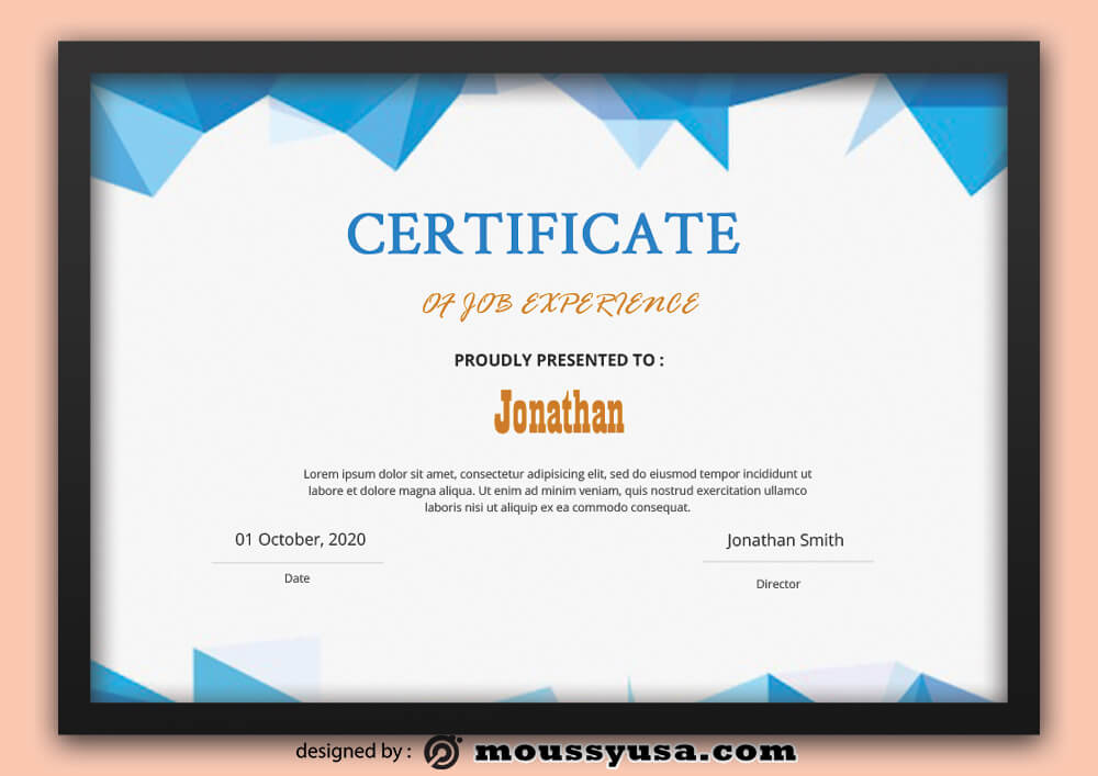 Sample Job Experience Certificate Template