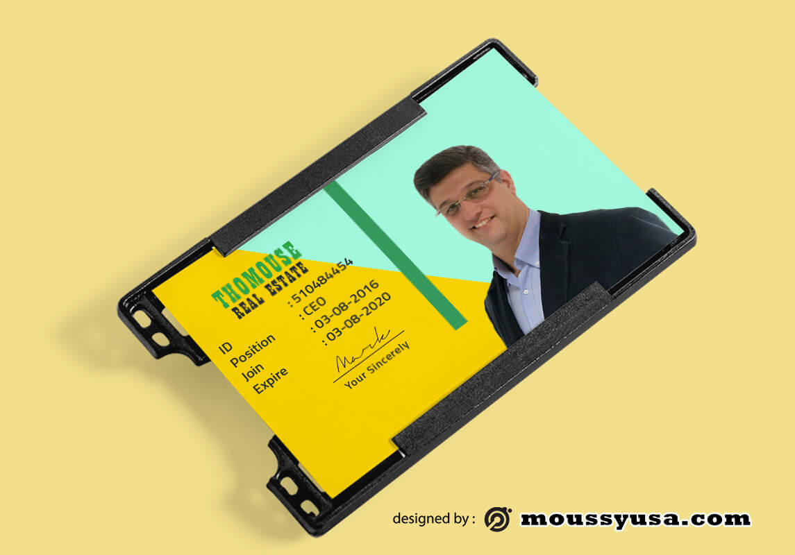 Sample Real Estate ID Card Template