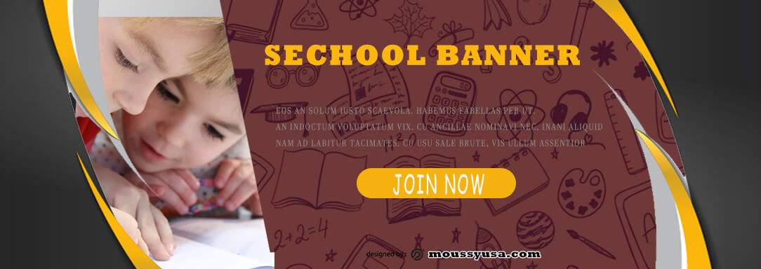 School Banner PSD Template For