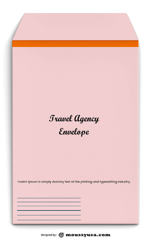 Travel Agency Envelope Template Sample