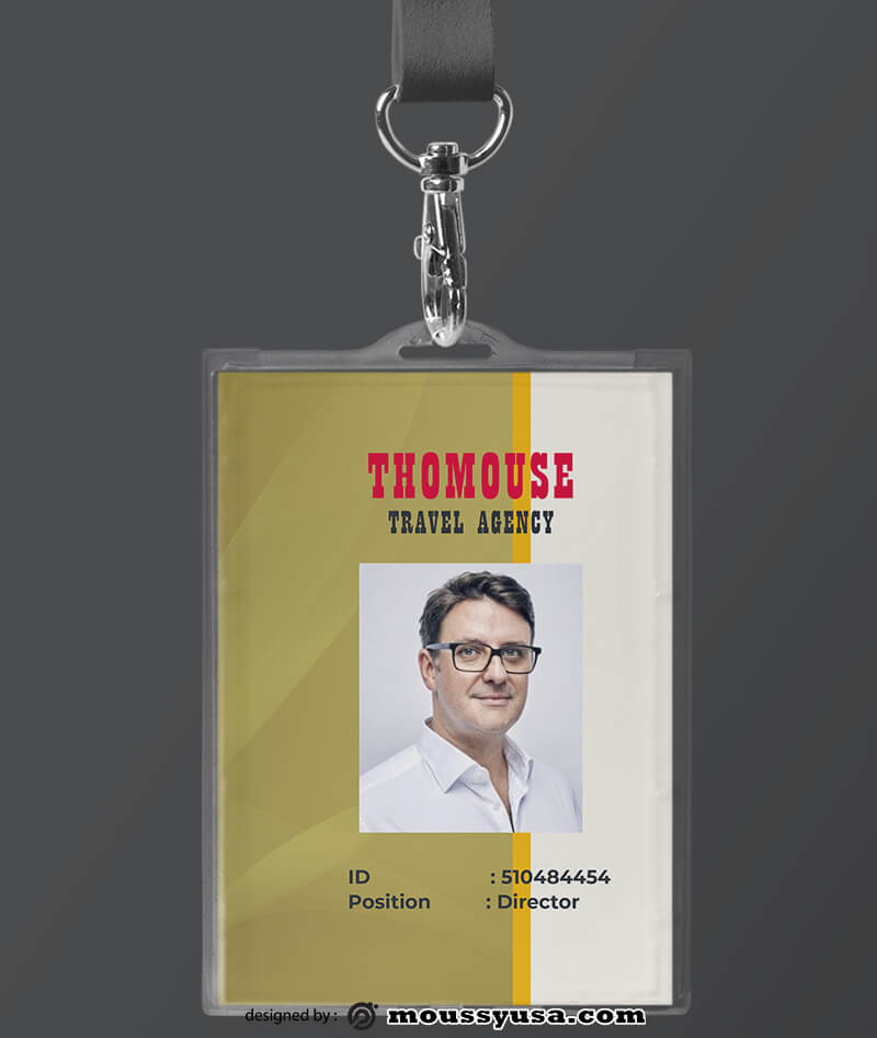 3+ Travel Agency Id card free template in PSD Mous Syusa