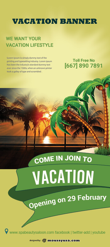 Vacation BannerTemplate Example