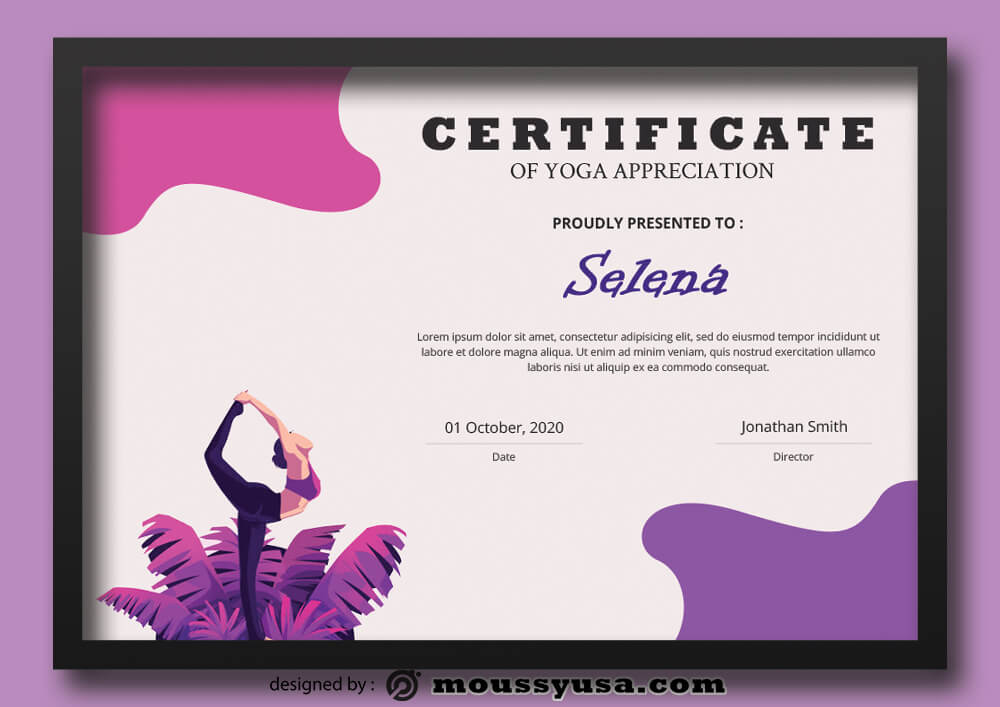 Yoga Certificate Template Ideas