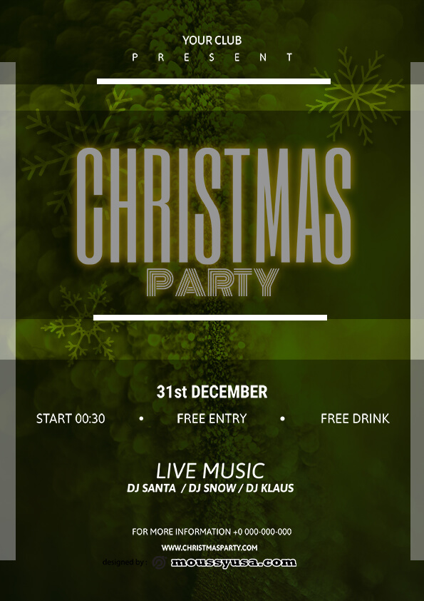 christmas party flyer template sample