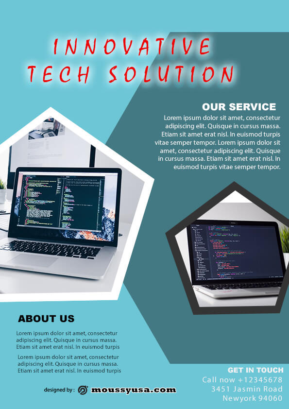 computer service flyer template design