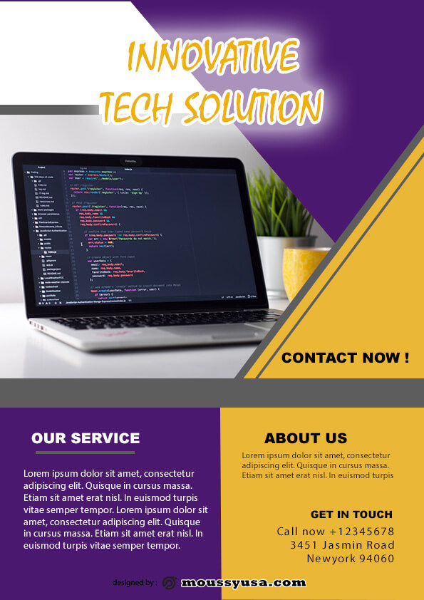 computer service flyer template sample