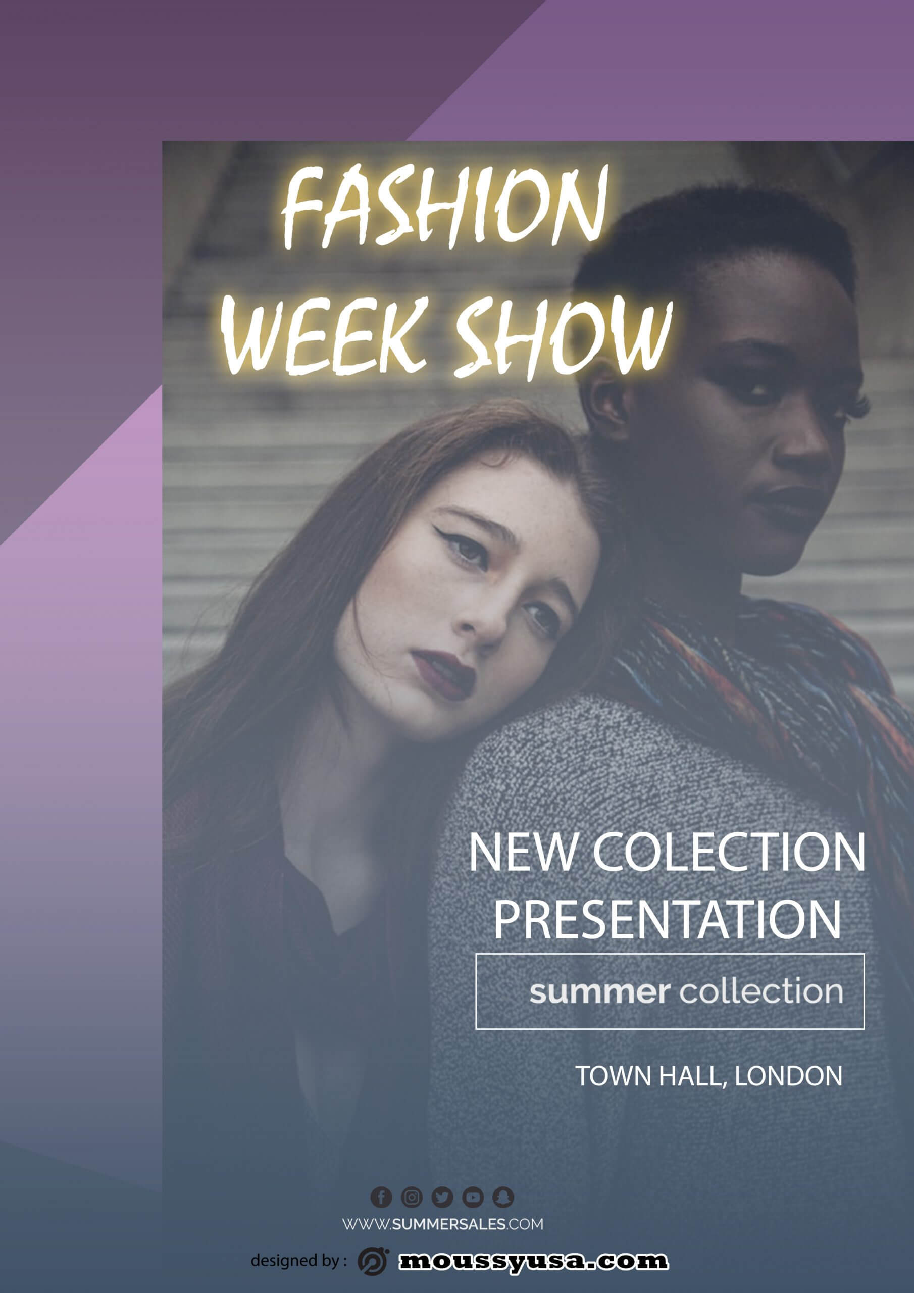 fashion week show flyer template design