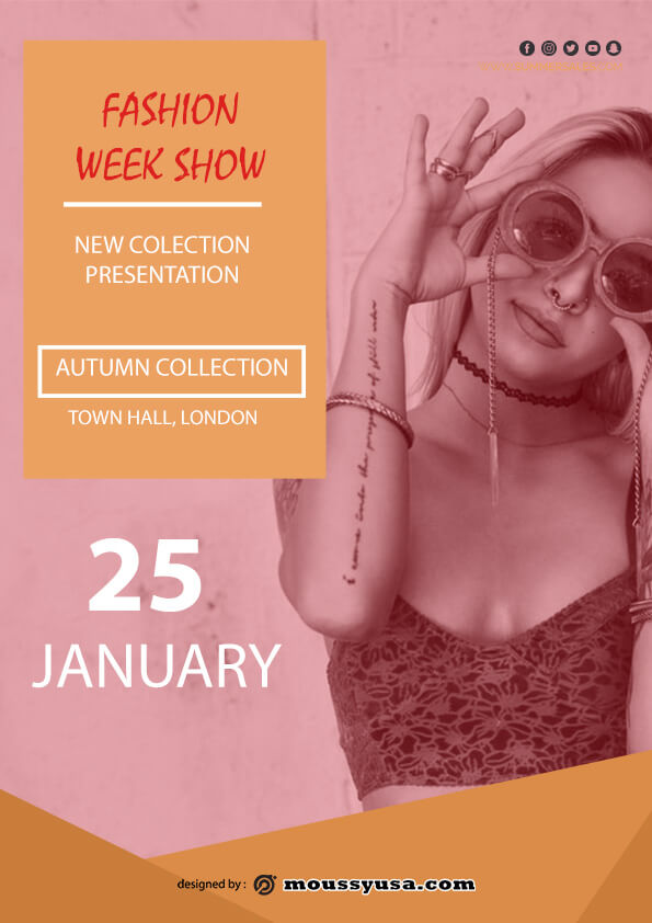 fashion week show flyer template sample