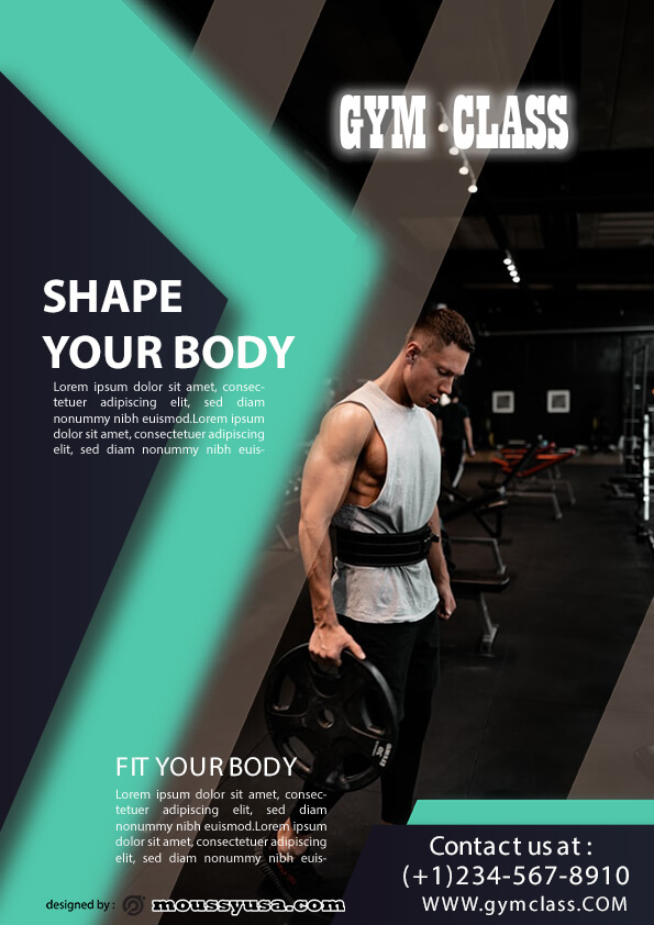 fitness class flyer template design