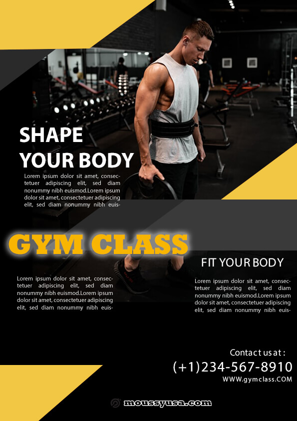 fitness class flyer template sample