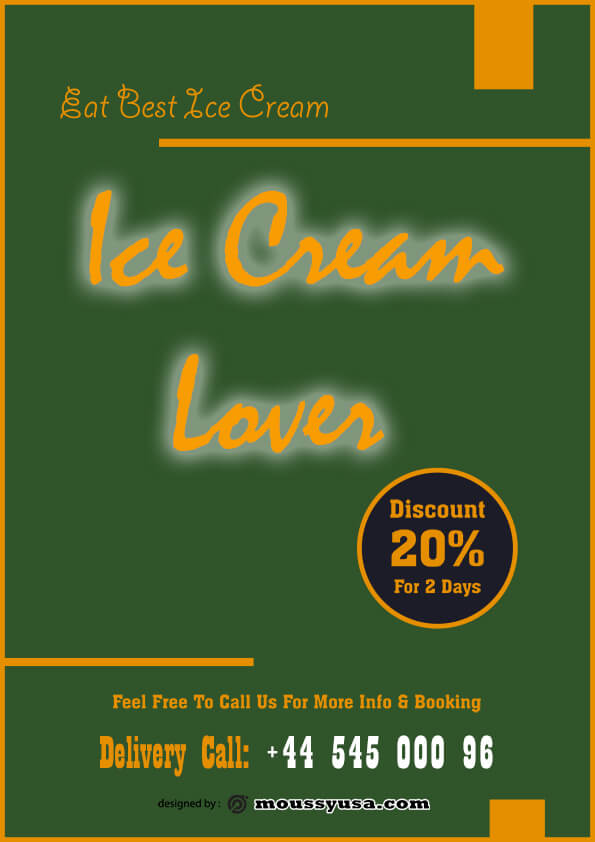 ice cream flyer template design