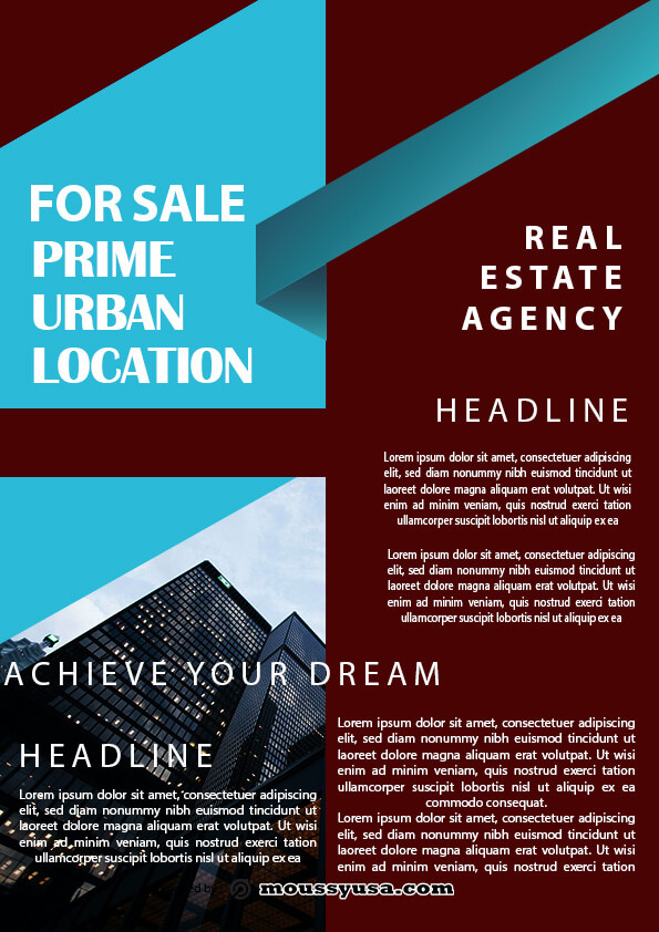 minimal real estate flyer template sample