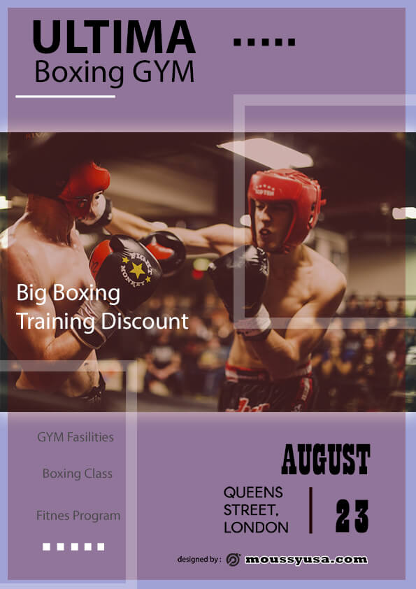 psd flyer template for Boxing GYM