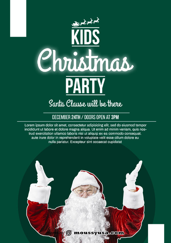 psd flyer template for christmas party