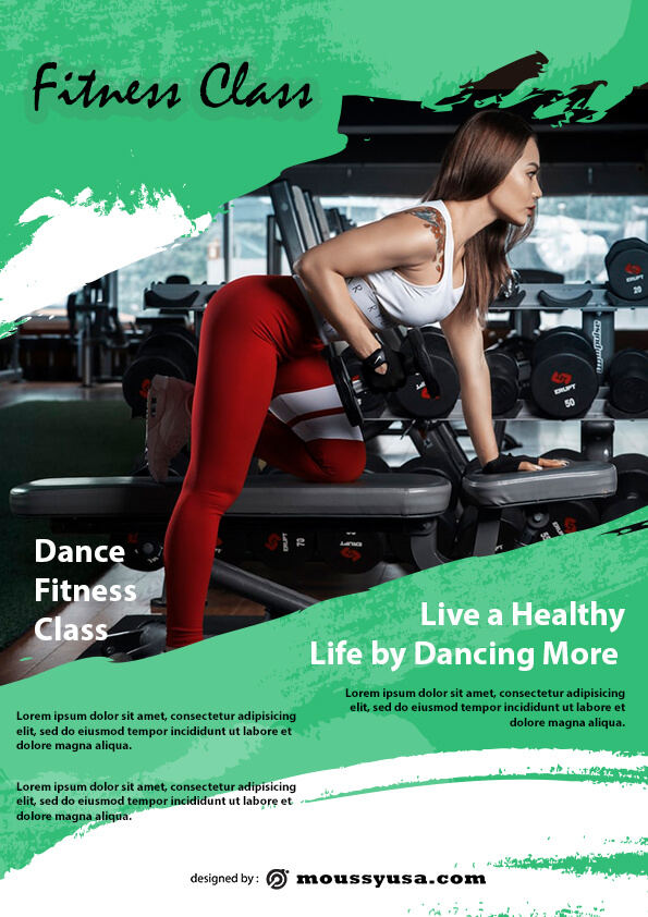 psd flyer template for fitness class