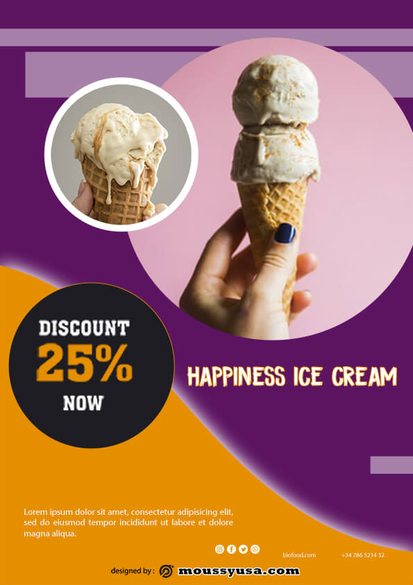 psd flyer template for ice cream