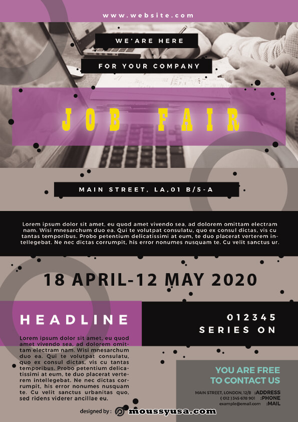 psd flyer template for job fair