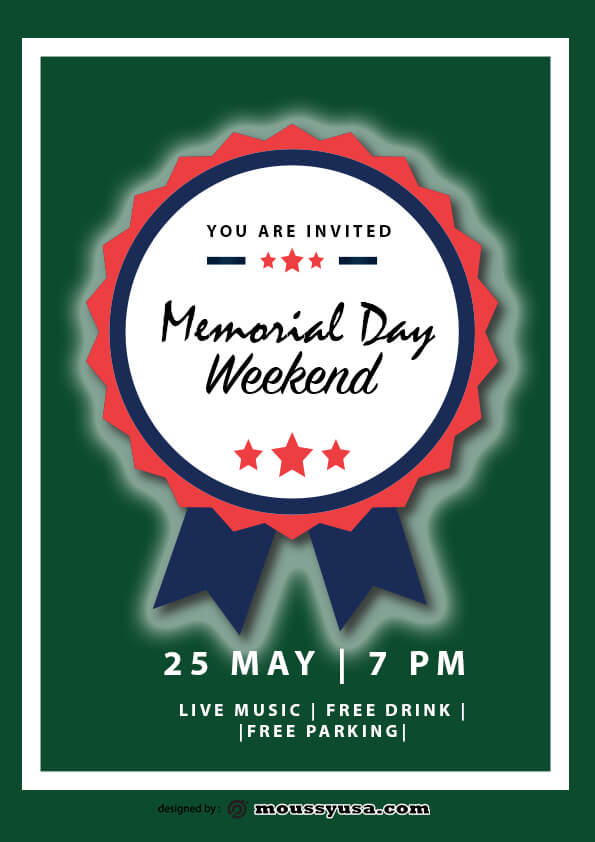 psd flyer template for memorial day weekend