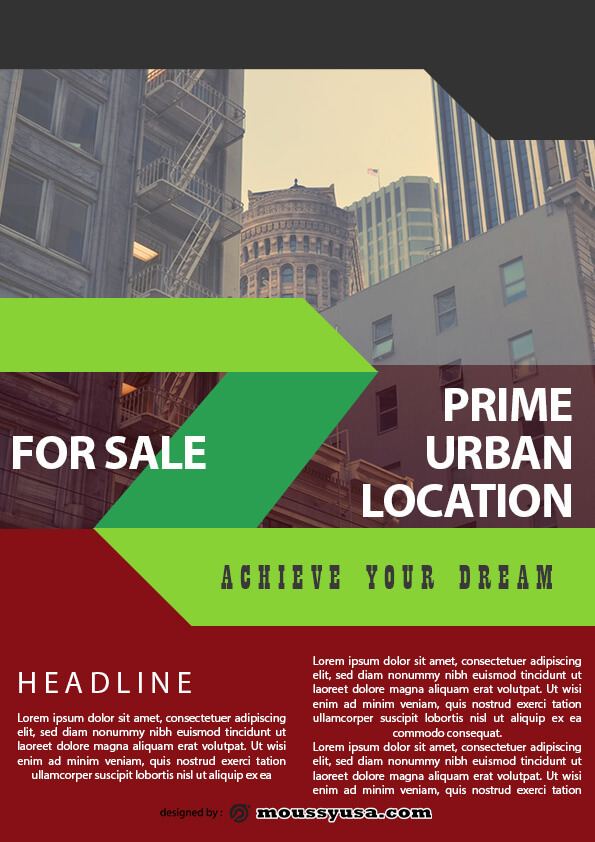 psd flyer template for minimal real estate