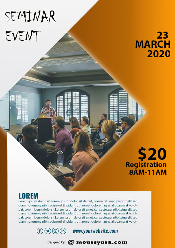 psd flyer template for seminar