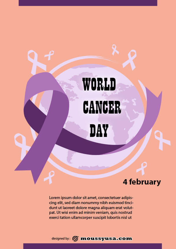 psd flyer template for world cancer day