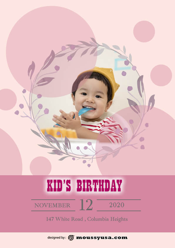 psd template for Free Kids Birthday Party Flyer