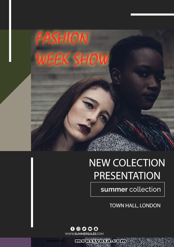 psd template for fashion week show flyer