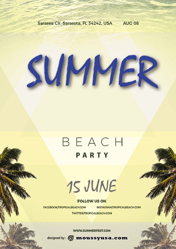 psd template for summer beach party