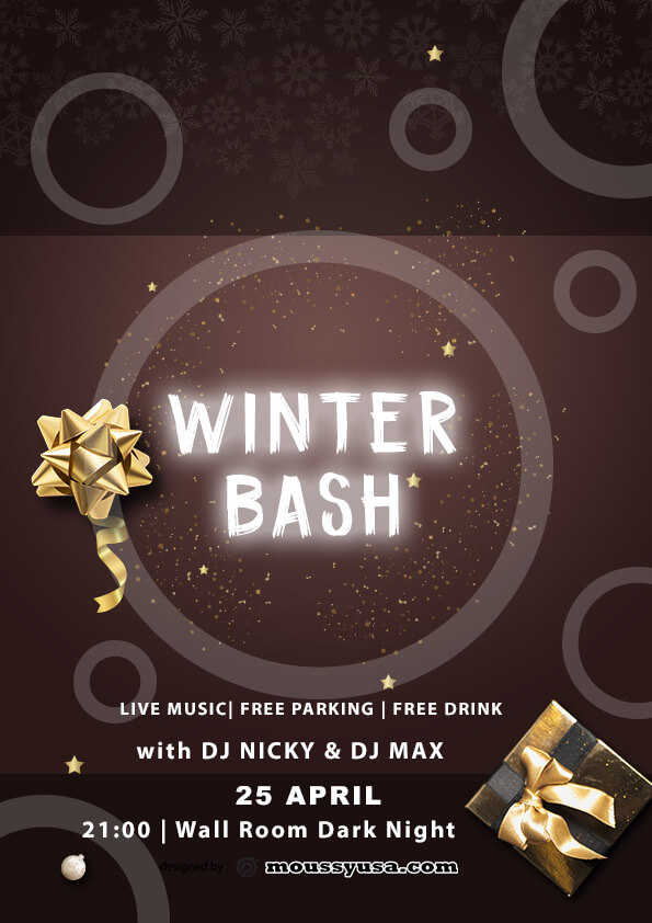 psd template for winter bash