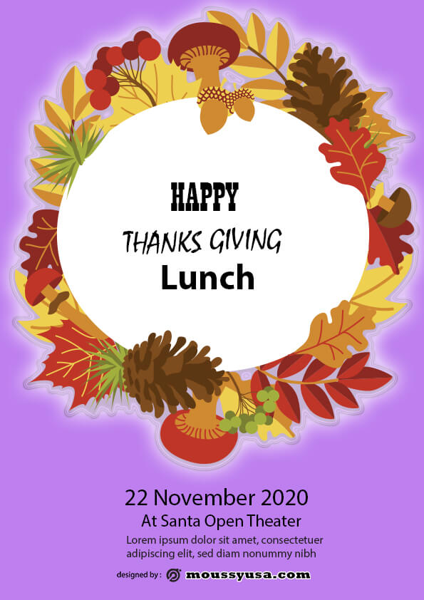 psd thanks giving lunch flyer template