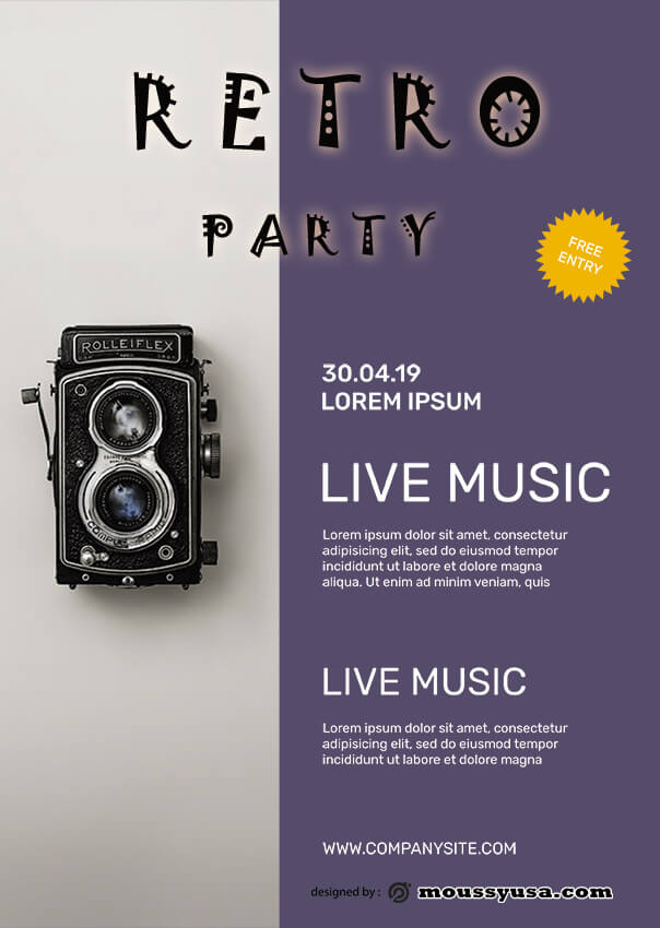 retro party flyer template ideas