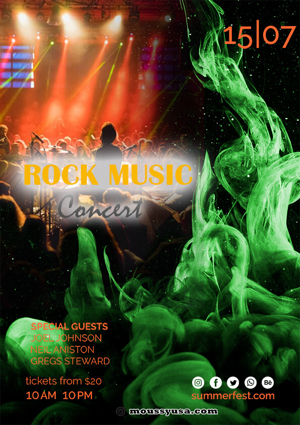 rock concert flyer design template