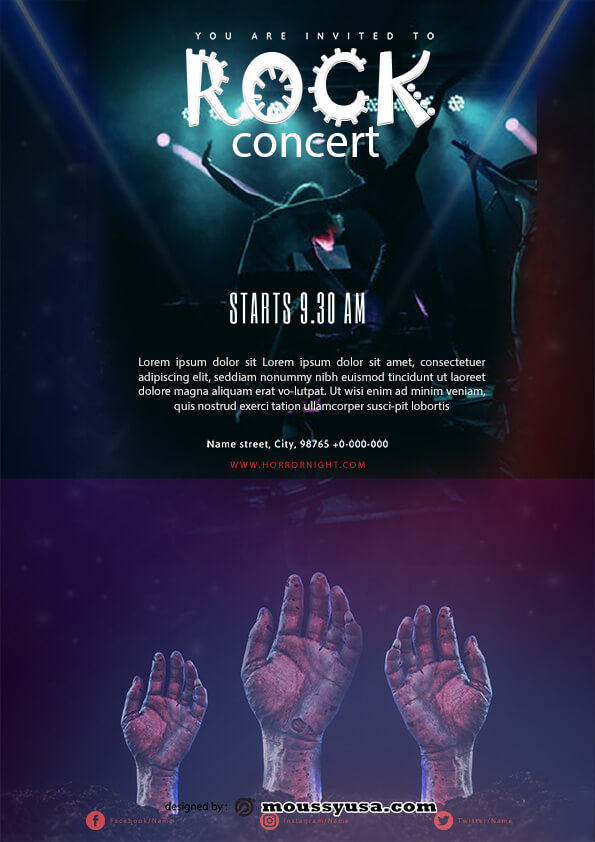 rock concert flyer template design