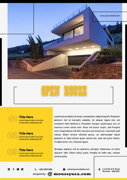 sample Elegant Open House Flyer templates