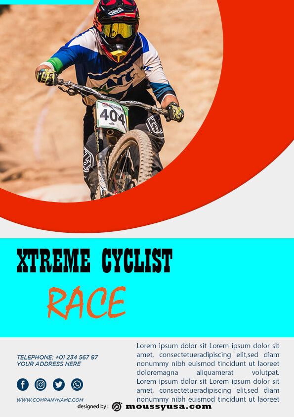 sample bicyle racing flyer templates