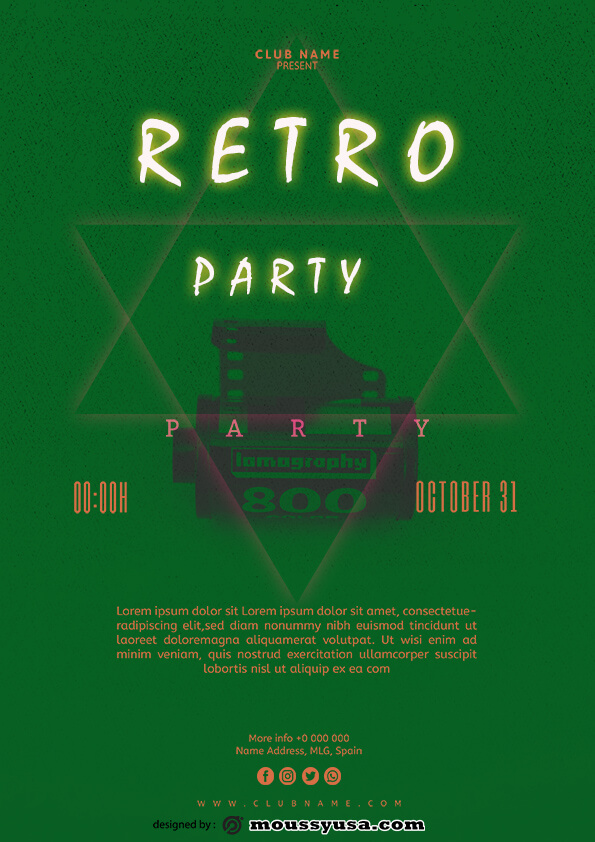 sample retro party flyer templates