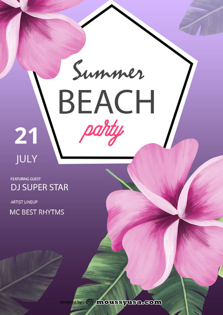 sample summer beach party templates