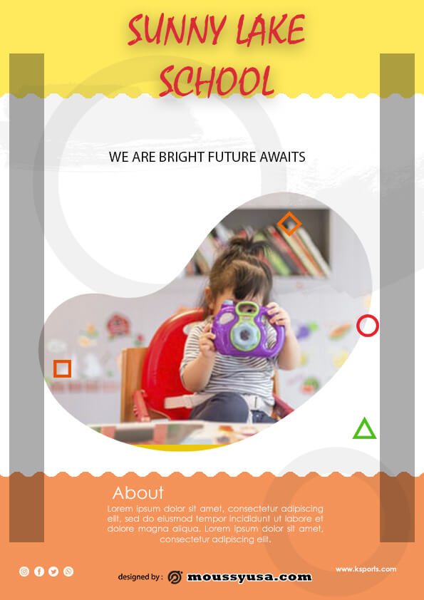 simple preschool flyer template design