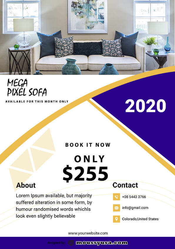 sofa mega sale flyer template sample