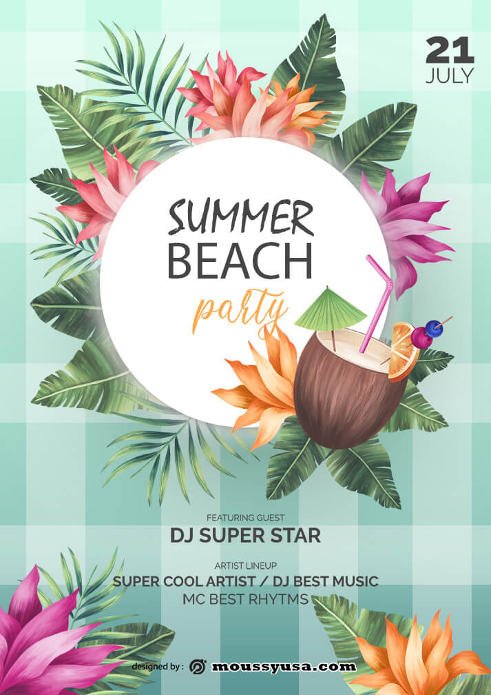 summer beach party template design