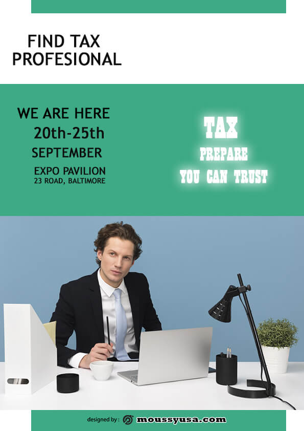 tax prepare flyer template design