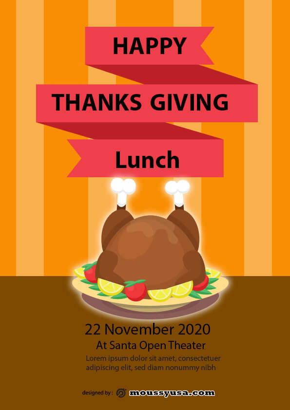 thanks giving lunch flyer design psd