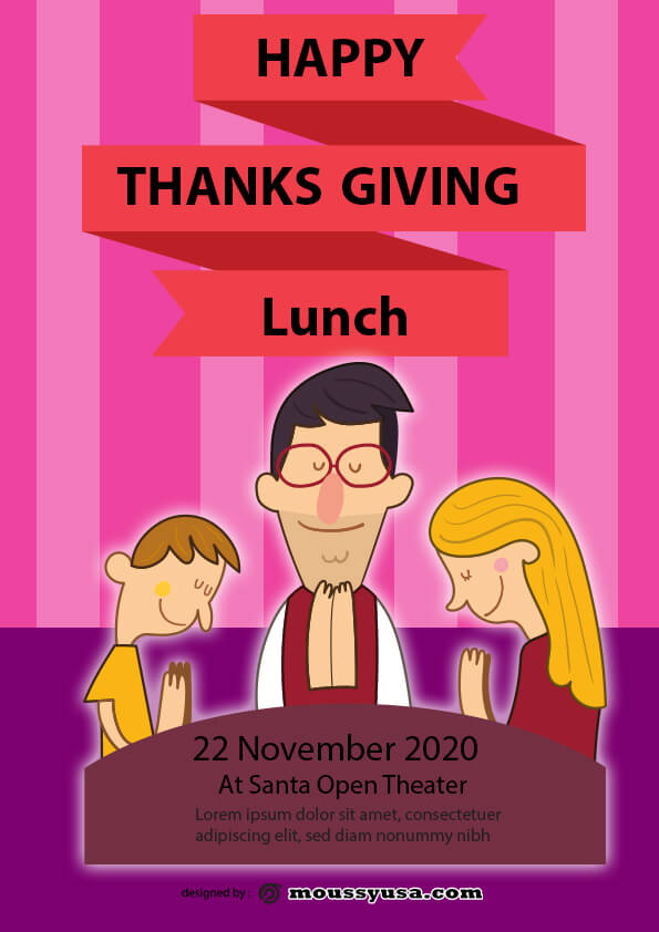 thanks giving lunch flyer design template