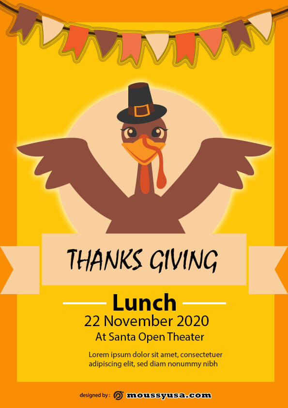 thanks giving lunch flyer template example