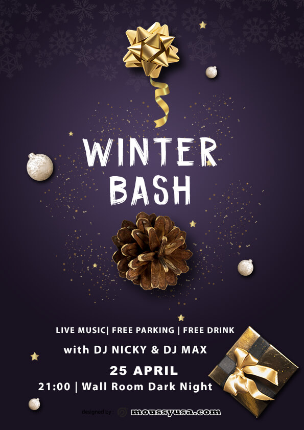 winter bash template design